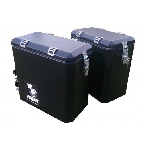 Kufry motocyklowe aluminiowe MPS - czarny mat